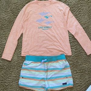 Patagonia shorts and shirt swim set